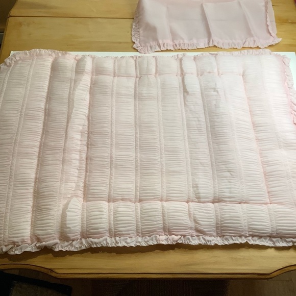 VINTAGE Pink Baby Crib Quilt Blanket - Picture 3 of 12